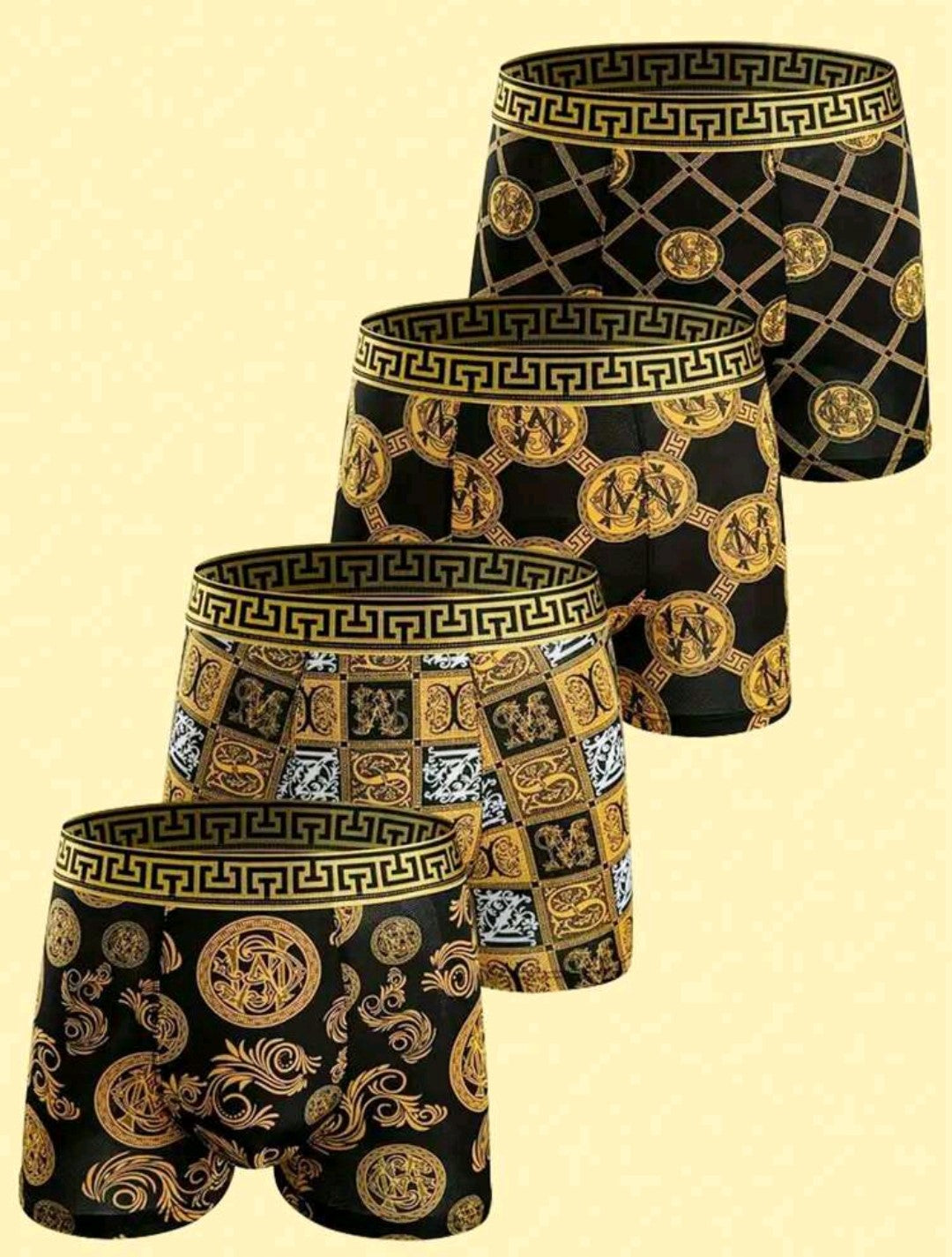 Golden Grid Boxer Set - Pack of 4