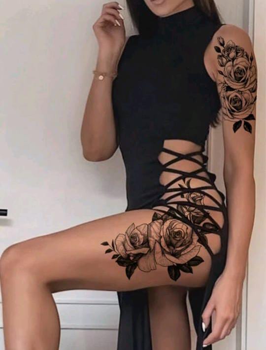 Floral Ink Tattoo Set