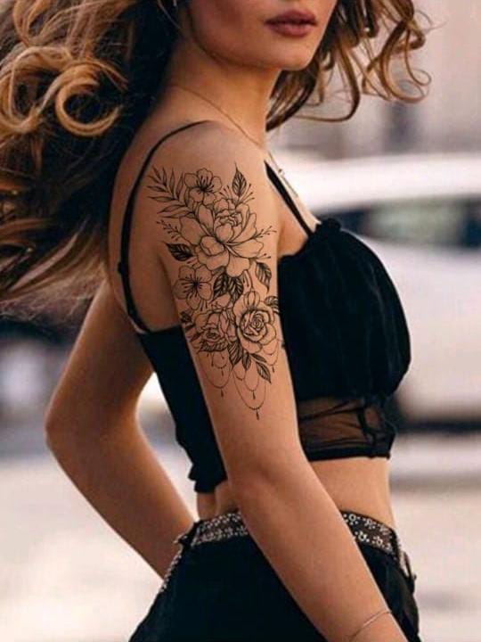 Floral Ink Tattoo Set