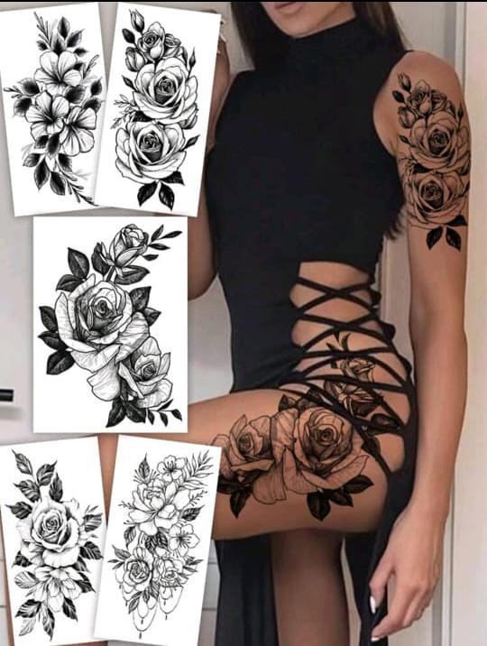 Floral Ink Tattoo Set
