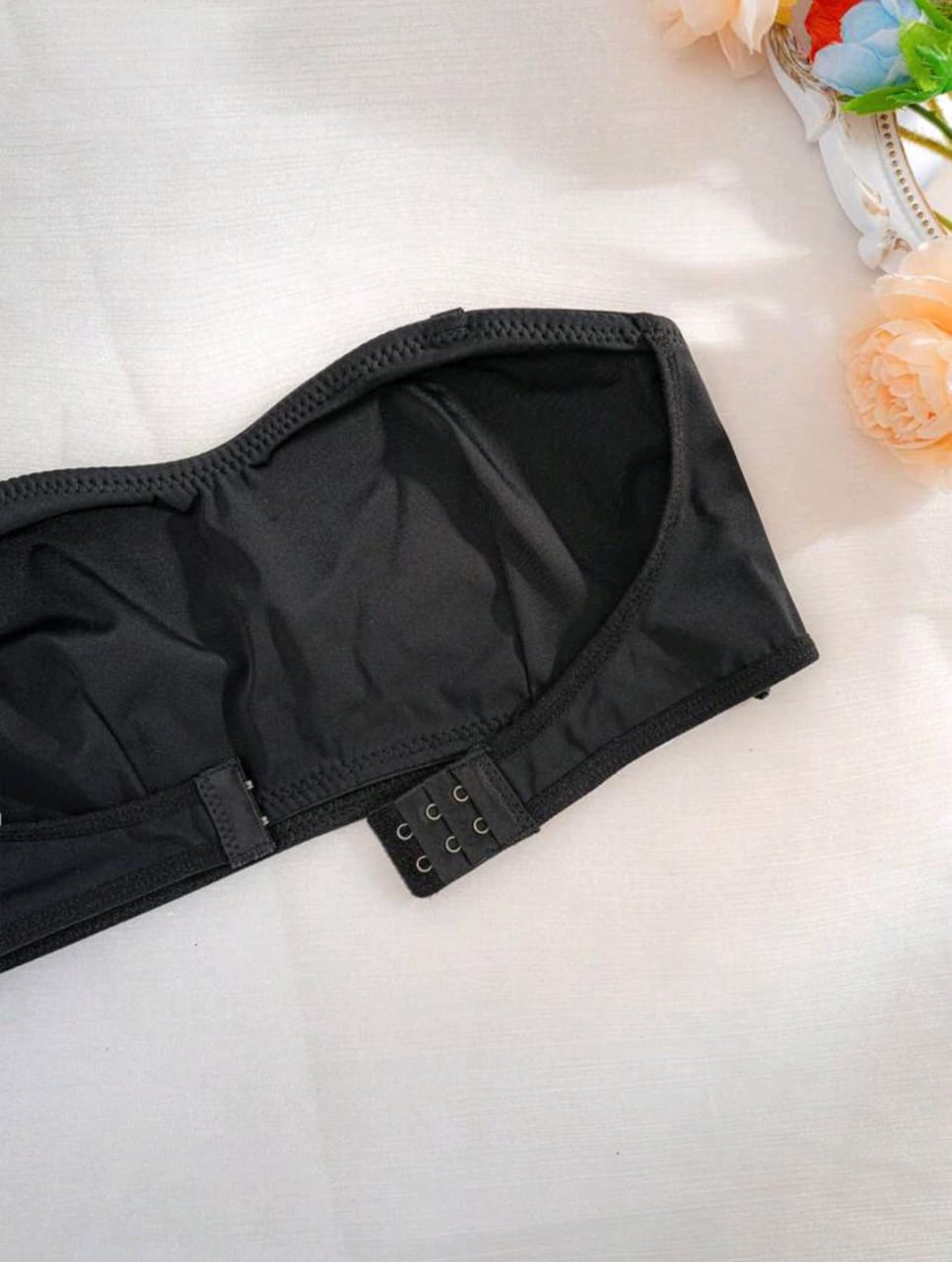 Essential Strapless Bra β Front Closure (Black)