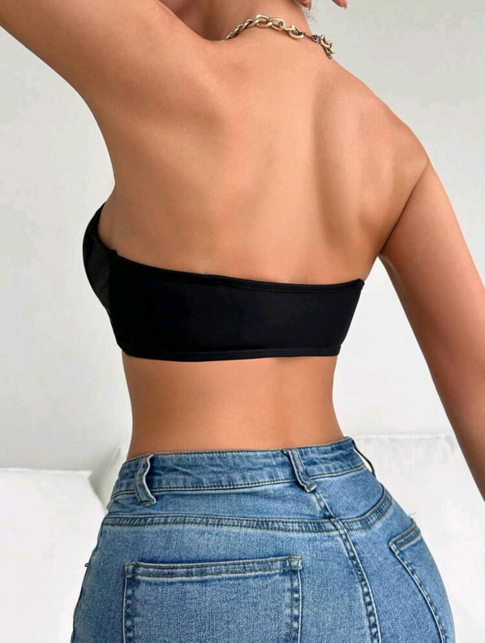 Essential Strapless Bra β Front Closure (Black)
