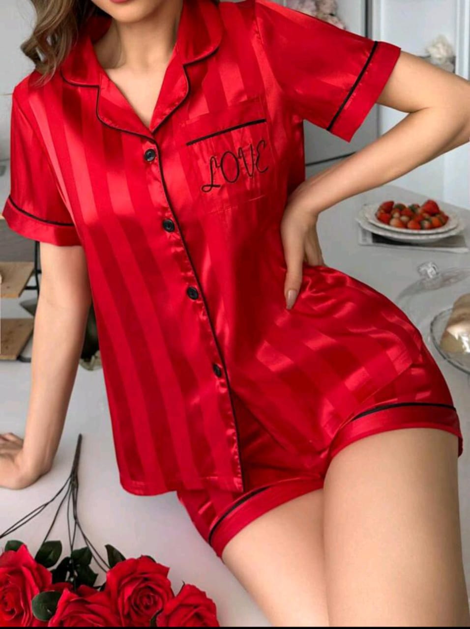 Cuddle Chic Pajama Set (Red)