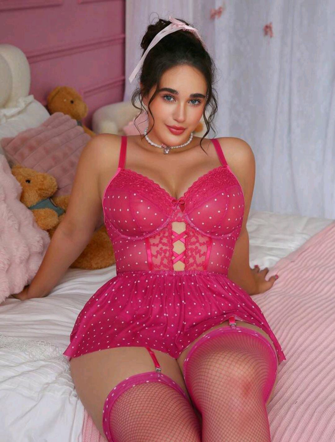 Curvy Glamour Set - Plus Size (Pink)