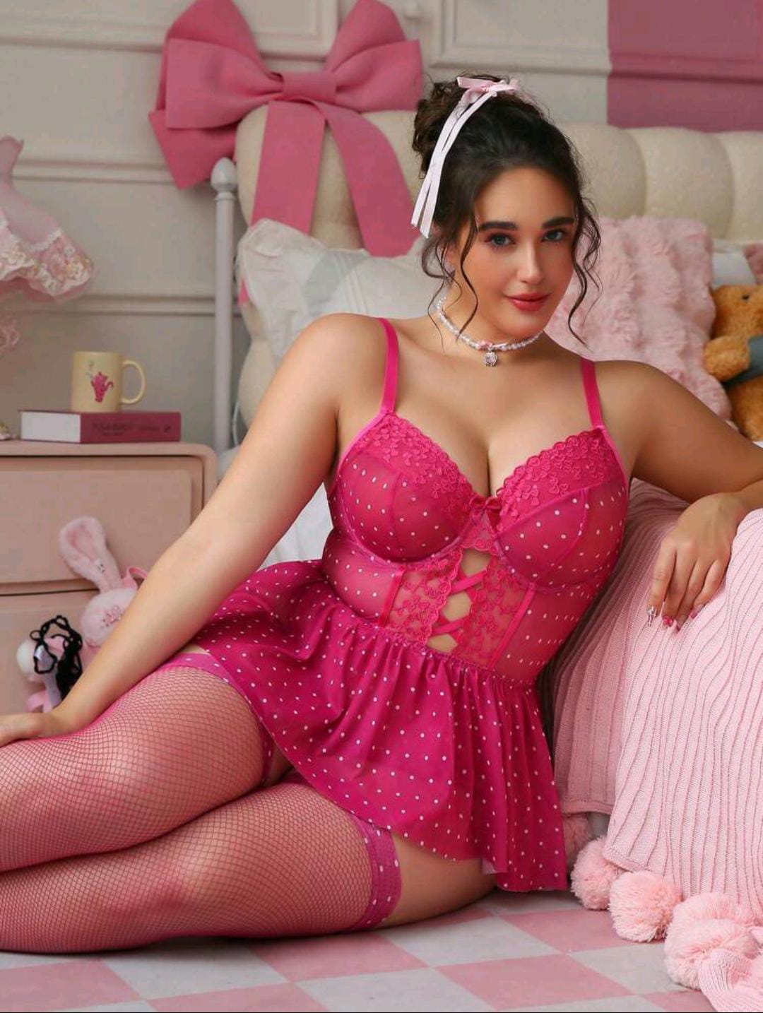 Curvy Glamour Set - Plus Size (Pink)