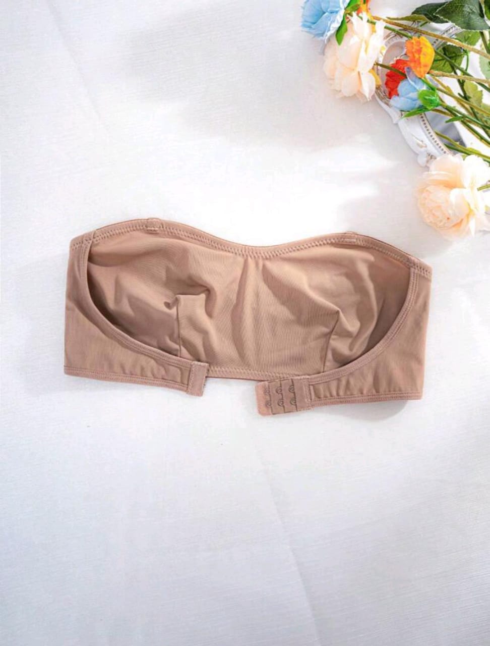 Essential Strapless Bra β Front Closure (Beige)