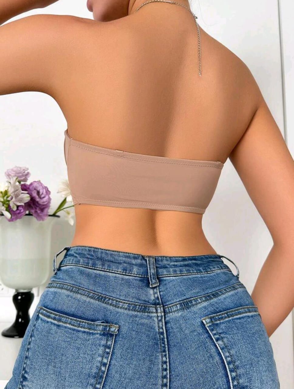 Essential Strapless Bra β Front Closure (Beige)
