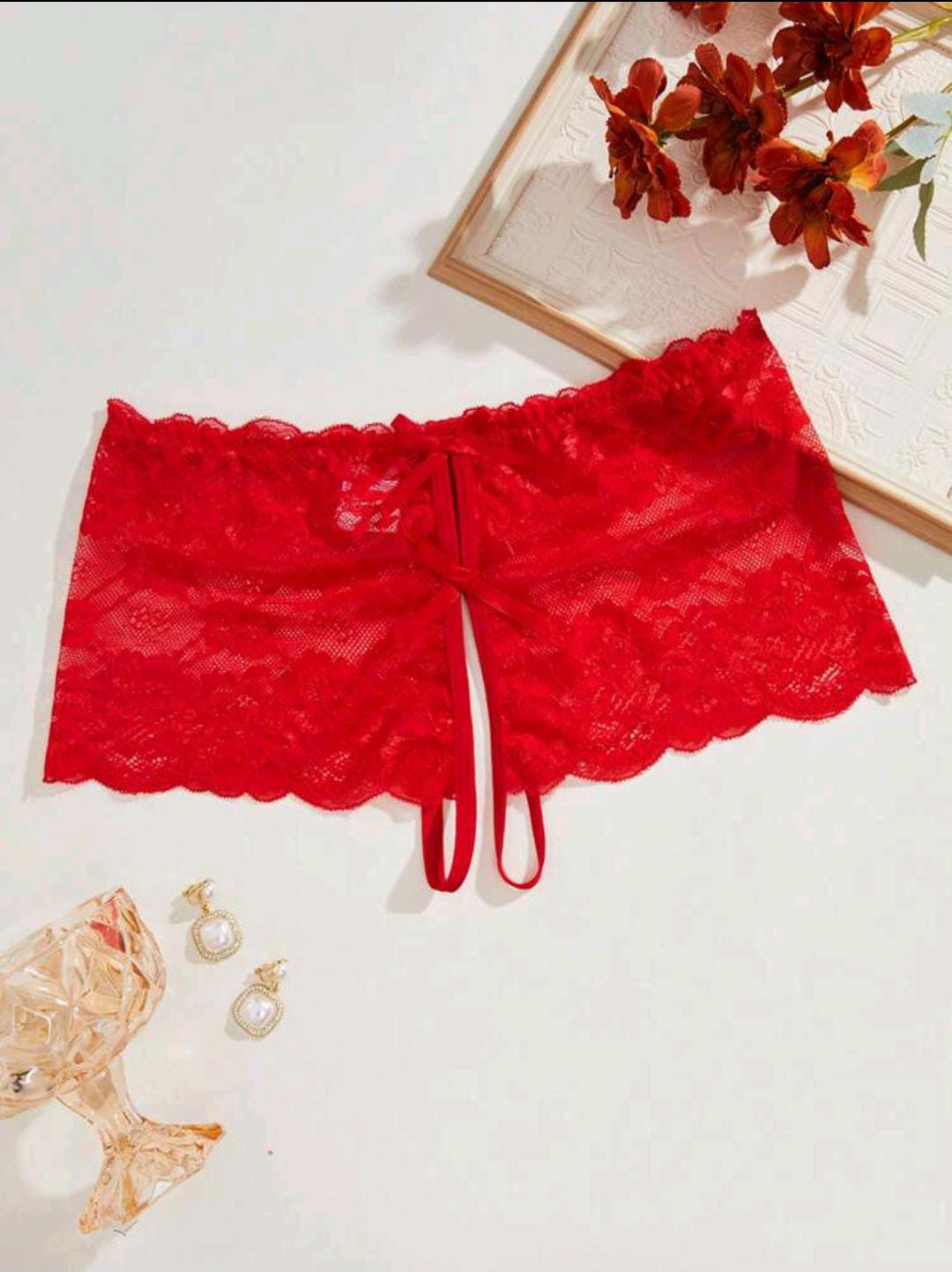 Tie Me Twice Lace Panty (Red)