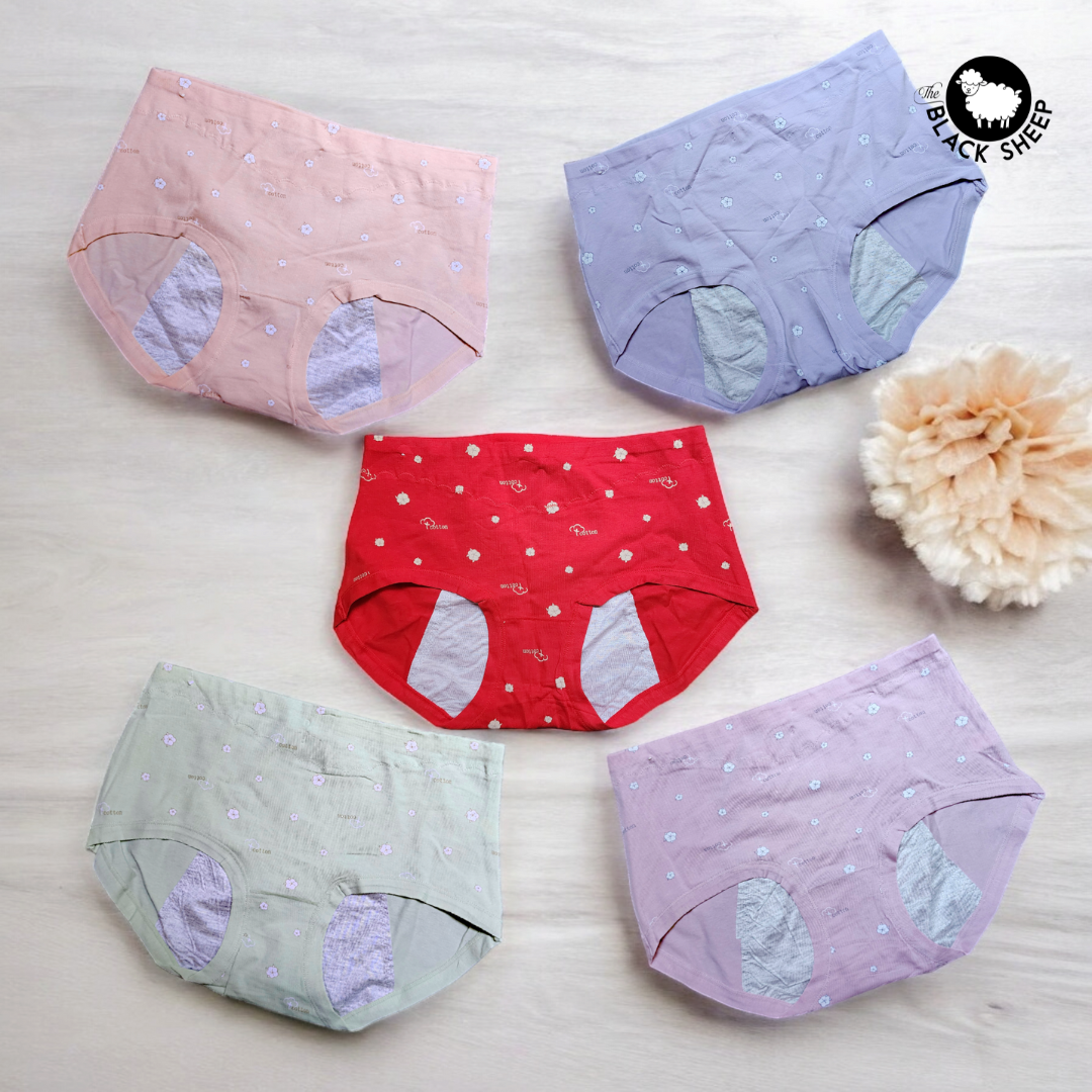 🌸 Cozy Blossom Period Panties (Red) 🌸