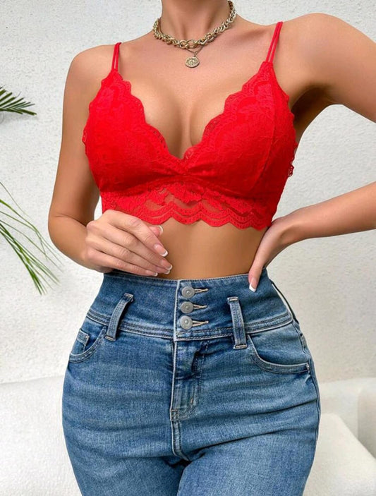 Lace Affair Bralette - Red