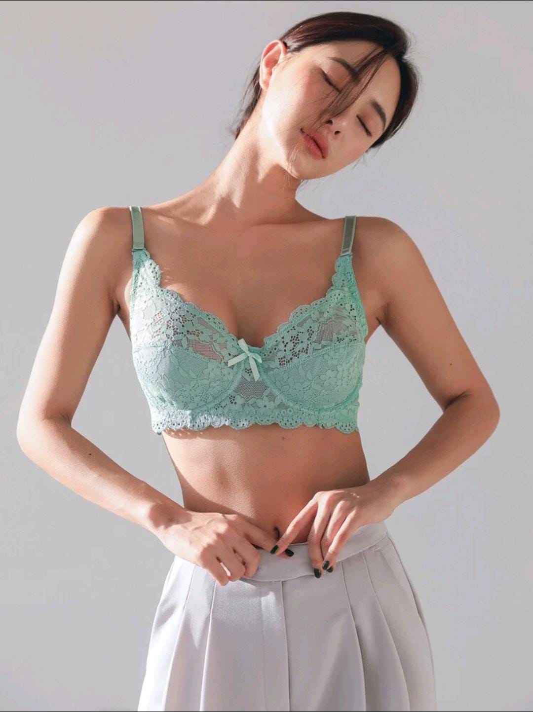 Daisy Elegance Underwire Bra (Mint Green)