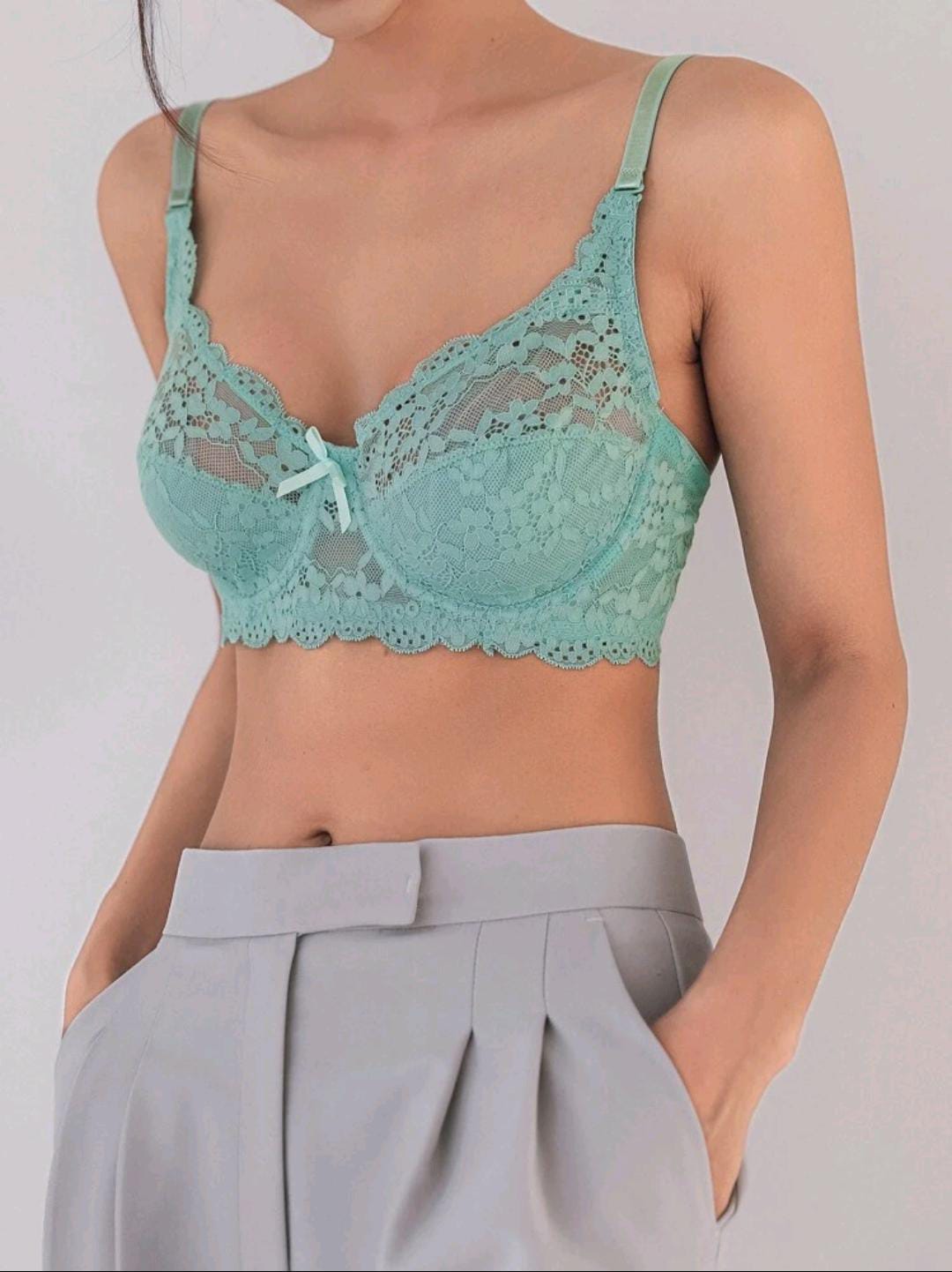 Daisy Elegance Underwire Bra (Mint Green)