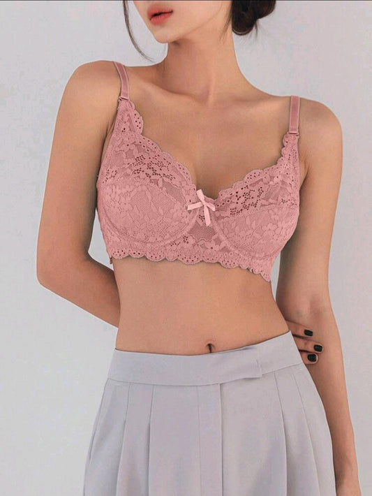 Daisy Elegance Underwire Bra (Coral Pink)