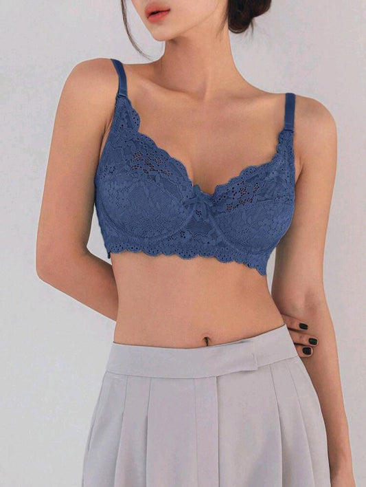 Daisy Elegance Underwire Bra (Blue)