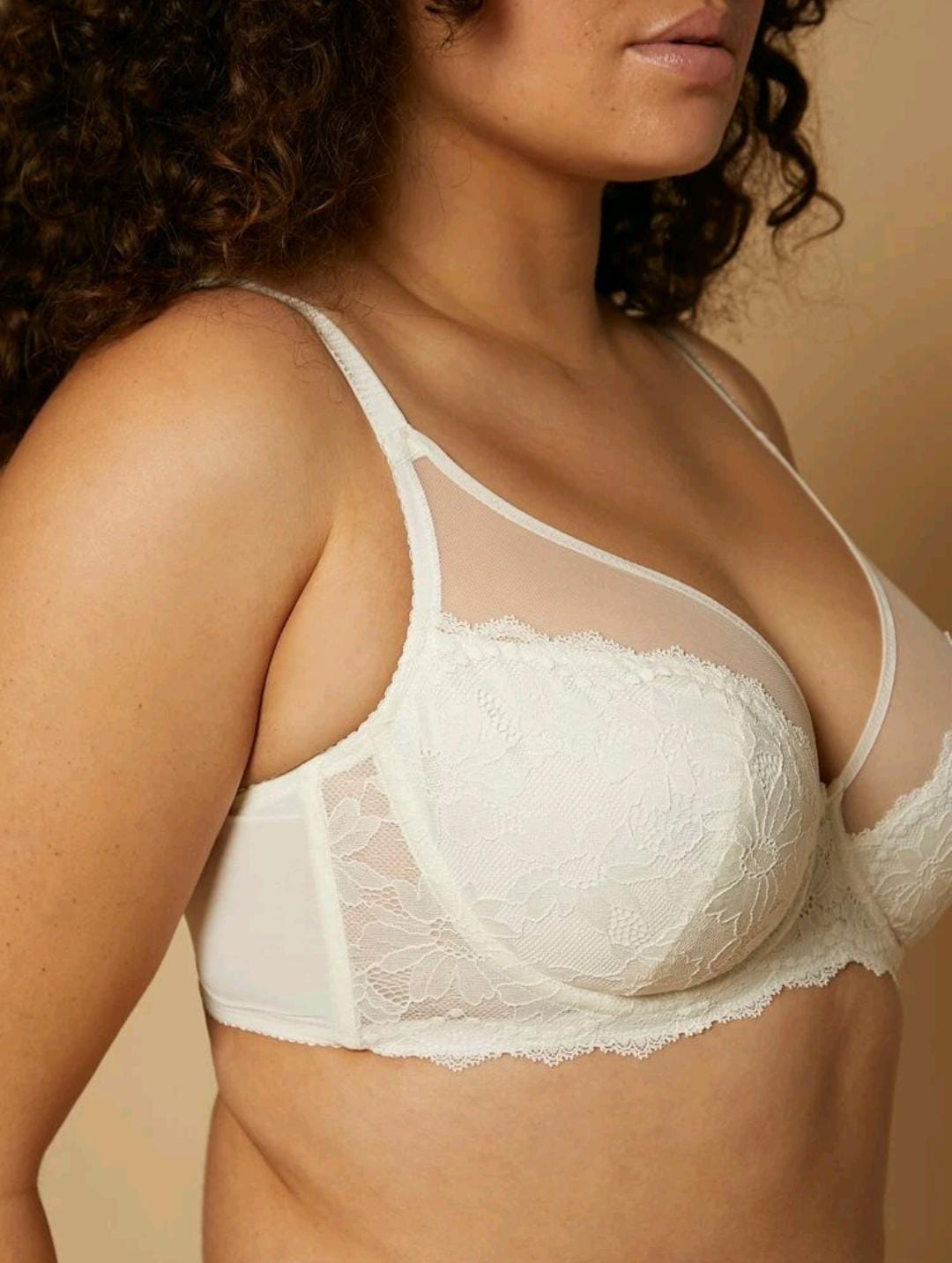 Classic Lace Full-Coverage Bra (White)