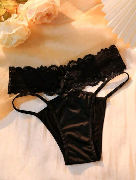 Lace Temptation Panty - Black