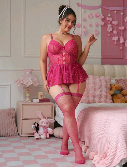 Curvy Glamour Set - Plus Size (Pink)