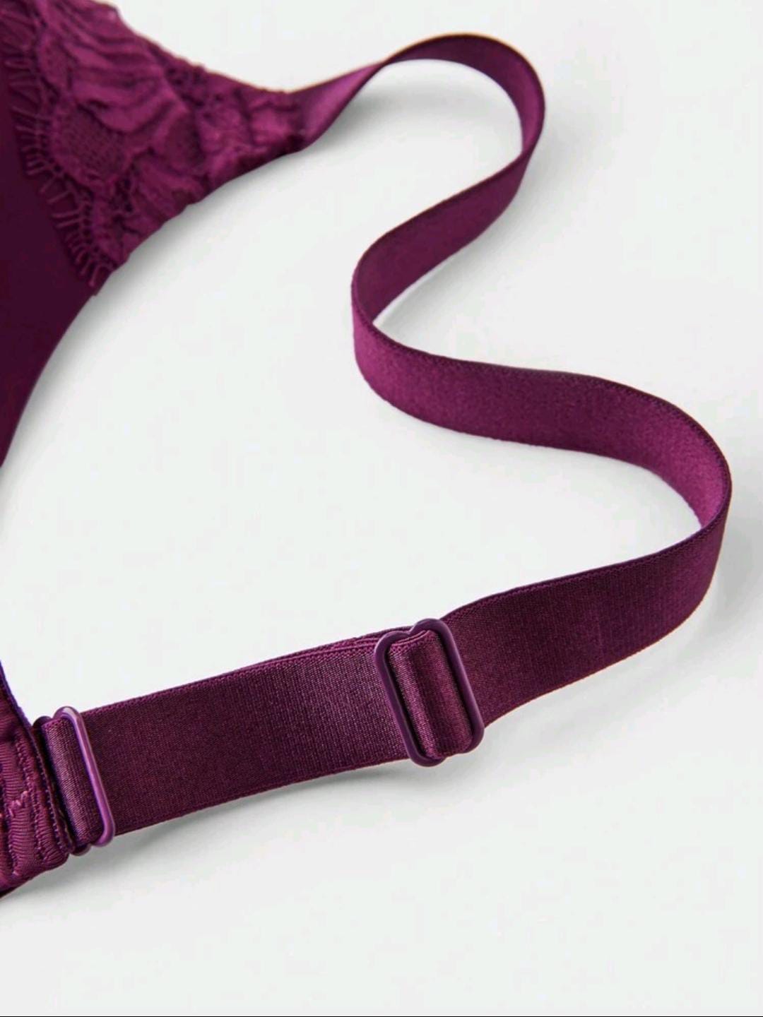 CloudSoft V-Neck Wireless Push-up Purple Bra (Plus Size)