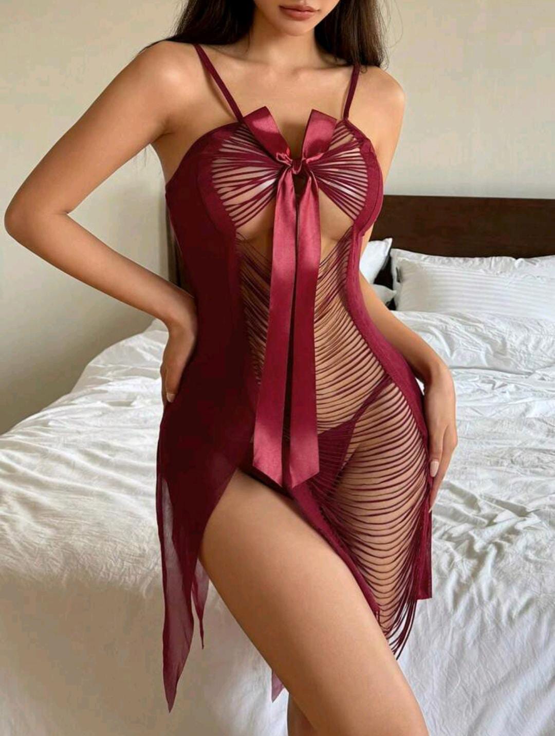 2 Piece Fringe Benefits (Burgundy)