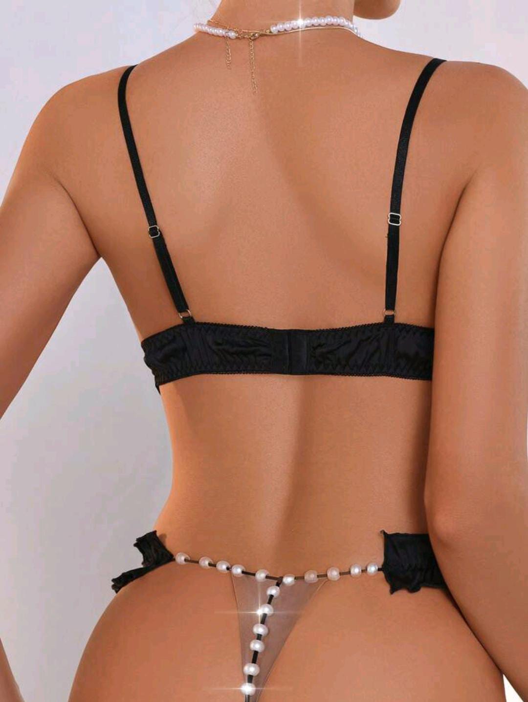 2 Piece Wrapped in Pearls Set (Black)