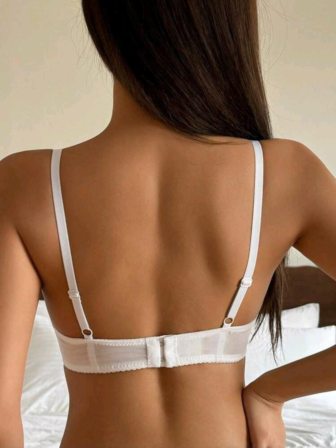 Peek-a-Boo White Bra