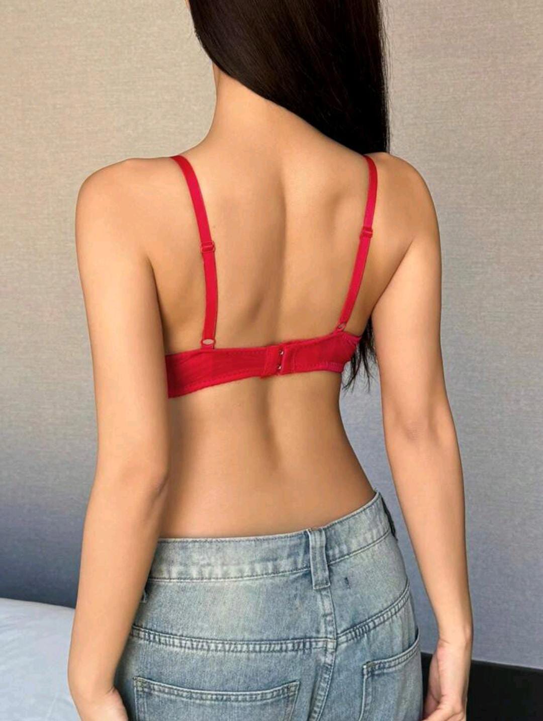 Peek-a-Boo Red Bra