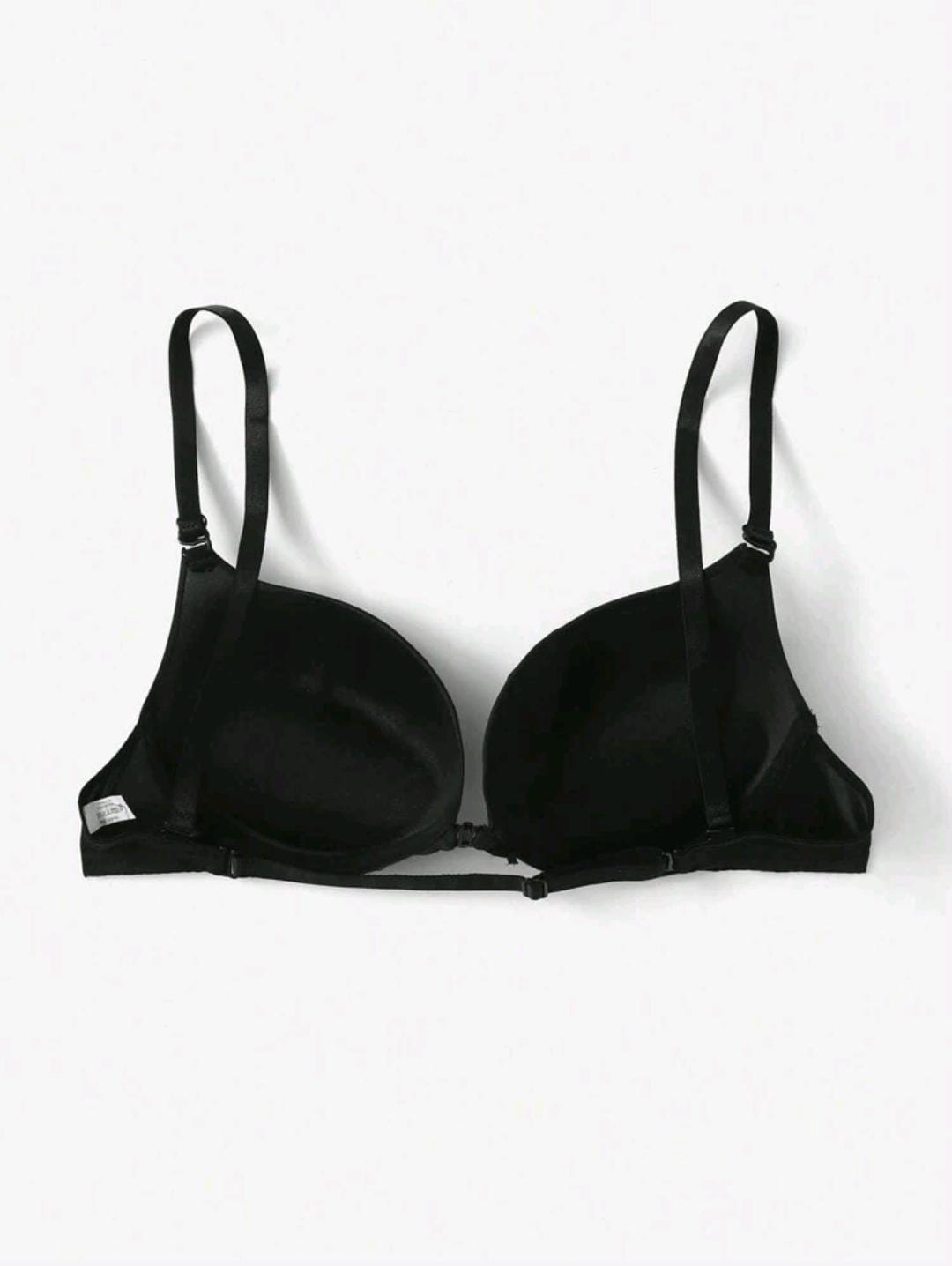 Sleek Embrace - Front Closure Push-Up Bra (Black)