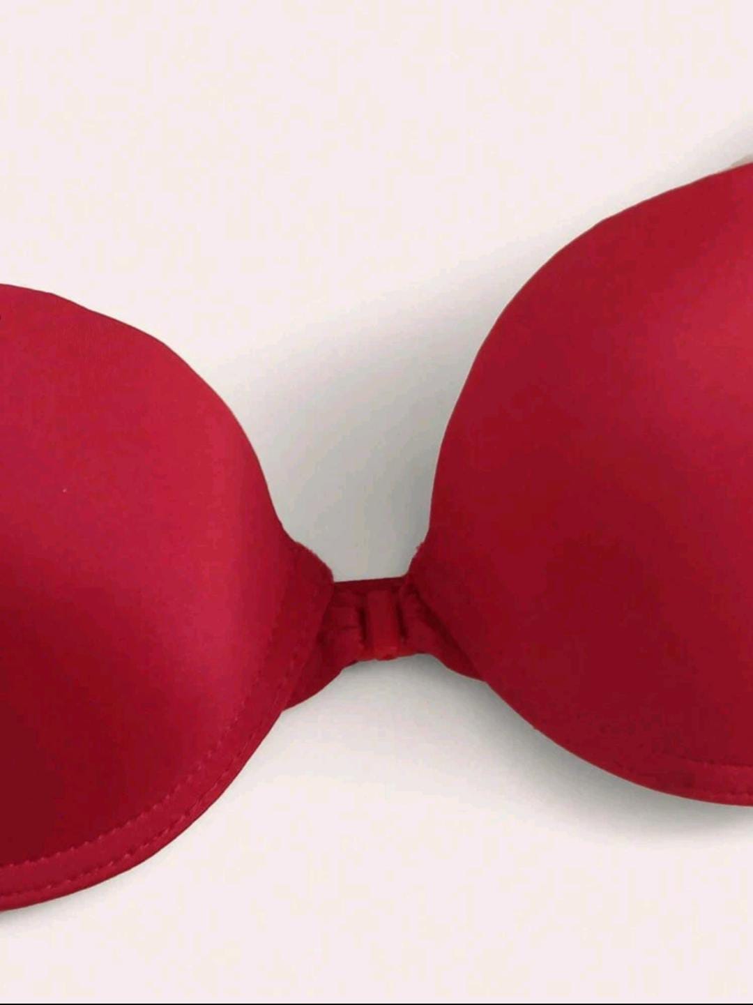 Sleek Embrace - Front Closure Push-Up Bra (Red)