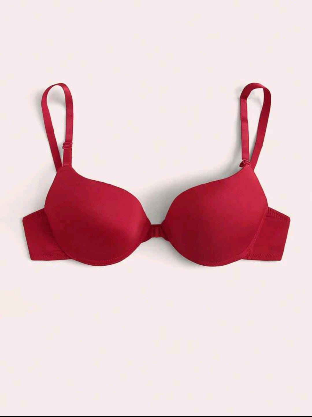 Sleek Embrace - Front Closure Push-Up Bra (Red)