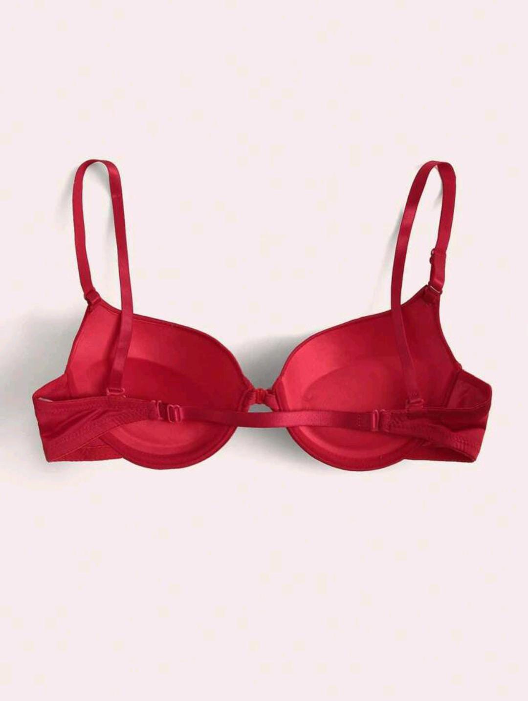 Sleek Embrace - Front Closure Push-Up Bra (Red)